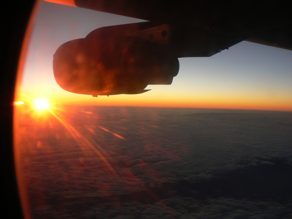 The sun never quite set as we went south at about the same rate it went down.