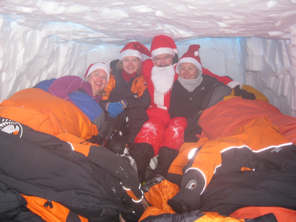 Santa managed to find the ice palace even without a chimmney - photo credit Hanne Nielsen